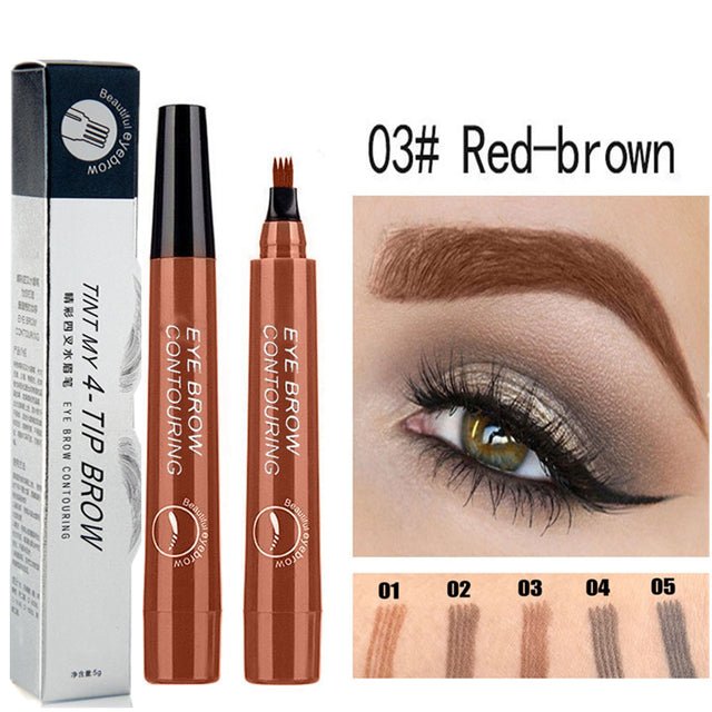 5-Color Four-Pronged Eyebrow Pencil Eyebrow Brush Split Liquid Waterproof Long-Lasting Eyebrows Enhancer Pencil Eyebrow Shadow image 31