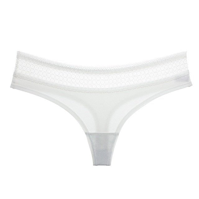 Women Cotton Lingerie Panties - white Lace, M image