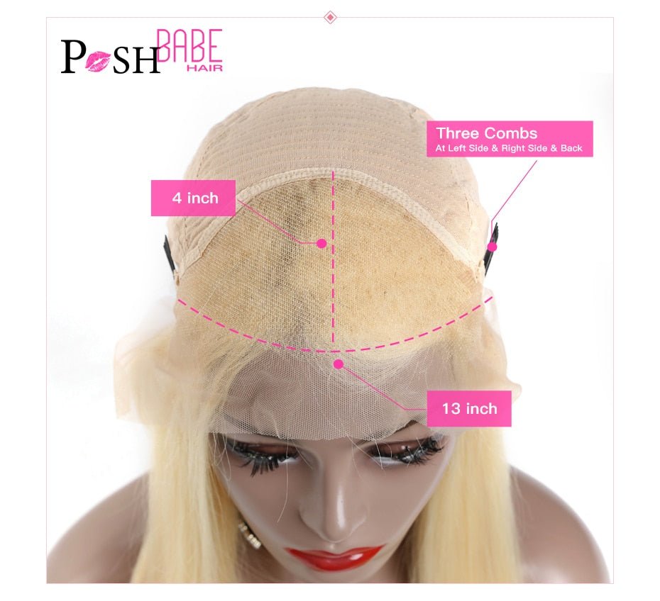 Honey Blonde Color Remy Brazilian Straight Lace Front Human Hair image 16