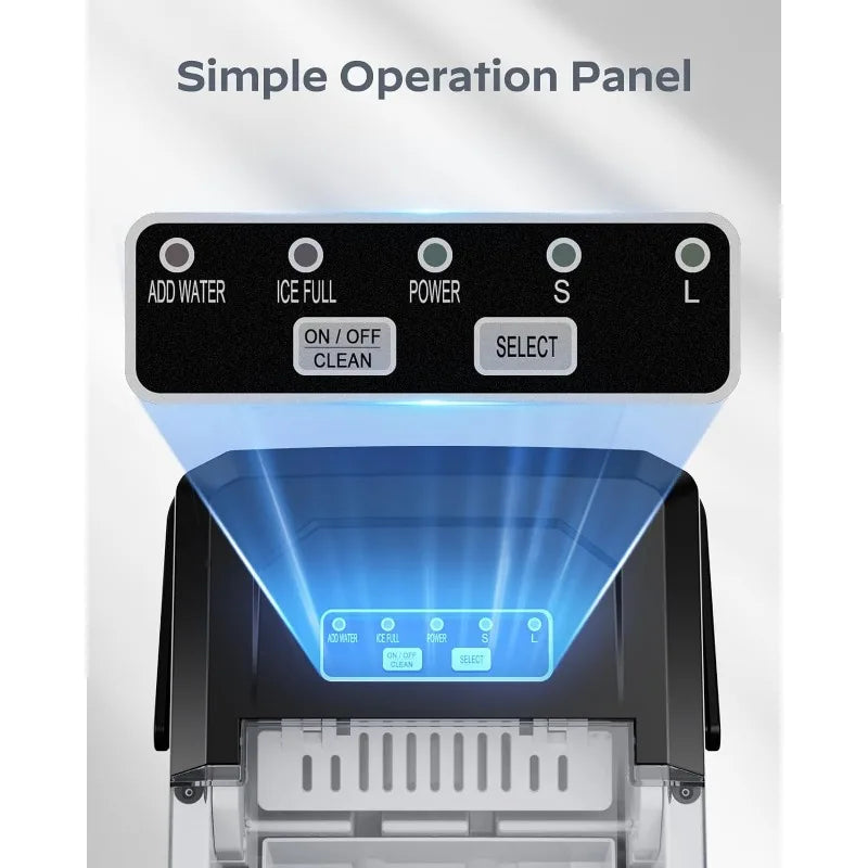 Silonn Ice Maker Countertop, Stainless Steel Portable Ice Machine with Carry Handle, Self-Cleaning Ice Makers image 4