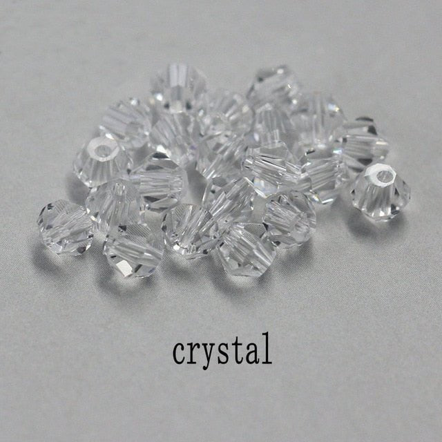 4mm Shiny Crystal Bead Set | Bicone Beads Glass Beads Loose Spacer Beads for bracelet DIY Jewelry image