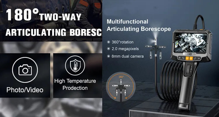 5.5mm Sewer Industrial Endoscope Piping Endoscopy Type C Flexible Snake Mini Camera 3 in 1 Automotive Borescope for Android image 6