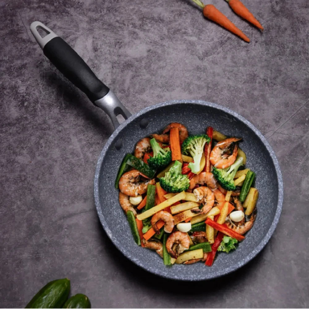 Durable Stone Frying Pan28/26/24/20cm Wok | Non-stick Pan Skillet Cauldron Induction Cooker Pans | Pancake Egg Gas Stove image 2