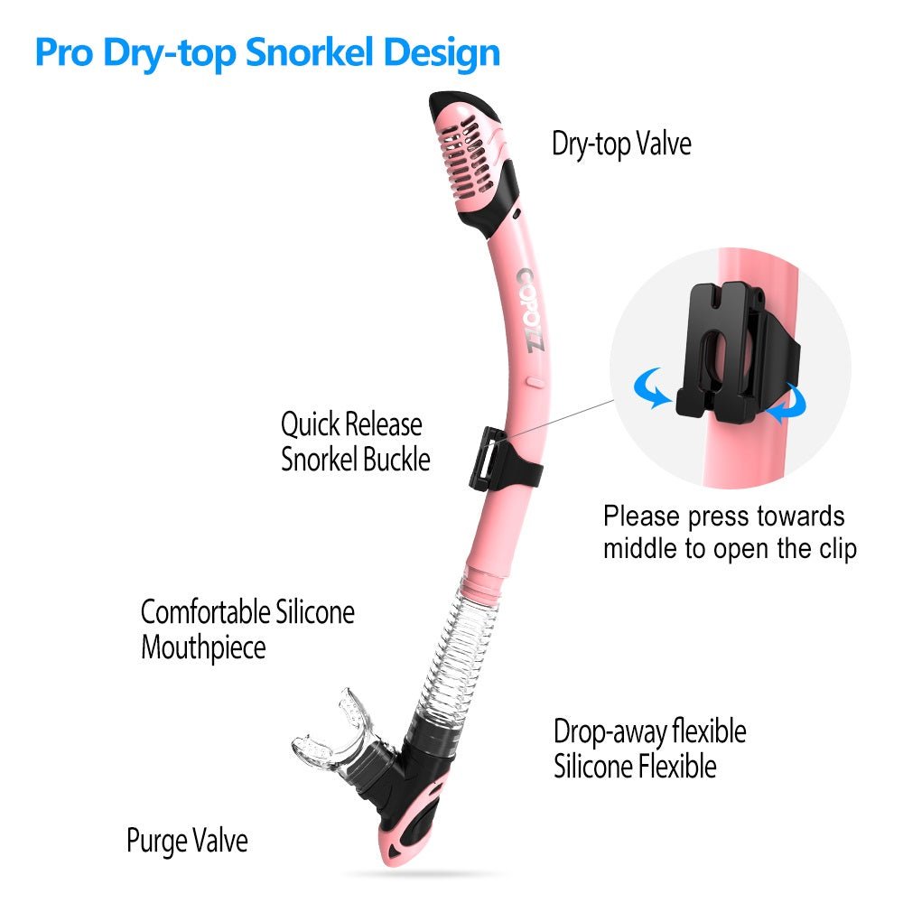 COPOZZ Scuba Diving Mask Set Anti Fog Goggles with Snorkel Glasses Tube Adjustable Strap for Women Men Adult Swimming Mask image 14