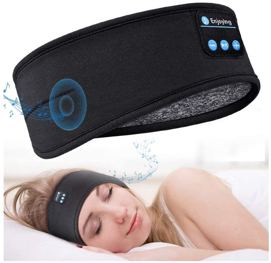 Bluetooth Sleeping Headphones Sports Headband Thin Soft Elastic Comfortable Wireless Music Earphones Eye Mask for Side Sleeper image 0