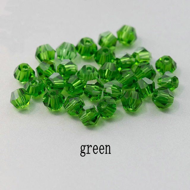 4mm Shiny Crystal Bead Set | Bicone Beads Glass Beads Loose Spacer Beads for bracelet DIY Jewelry image