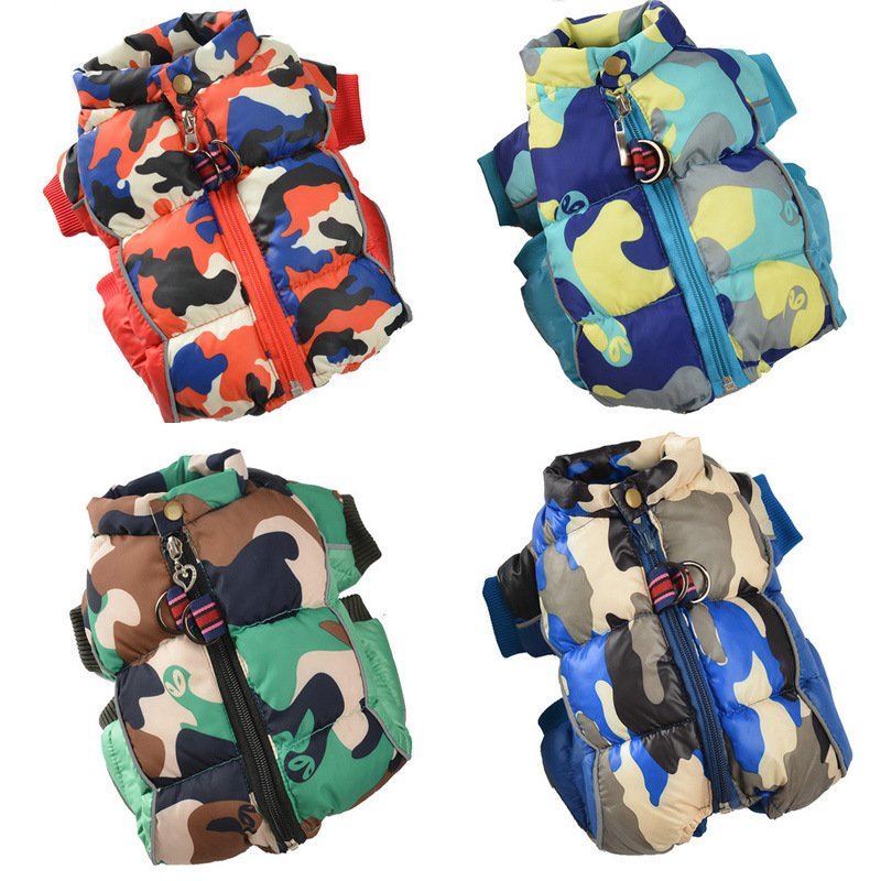New Dog Clothing | Autumn and Winter Pet Camo Cotton Coat Waterproof and Cold Resistant Dog Coat Jacket Four Legged Cotton Coat image 11
