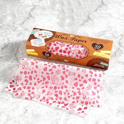 50Pcs/Lot Wax Paper Food Grade Grease Paper Food Wrappers |Wrapping Paper For Bread Sandwich Burger Fries | Oilpaper Baking Tools - RedCow with Box image