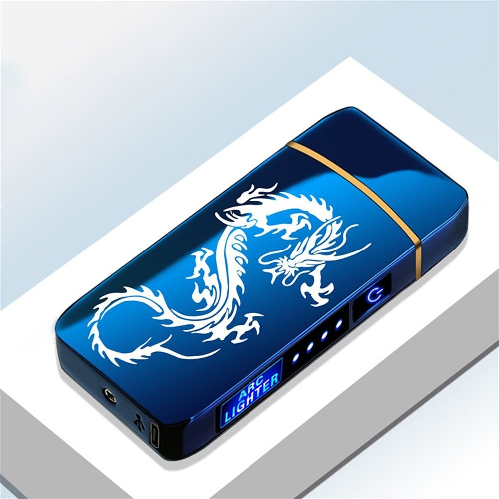New Double Plasma Windproof Electric Arc Cigarette Lighter - B6-Dragon image