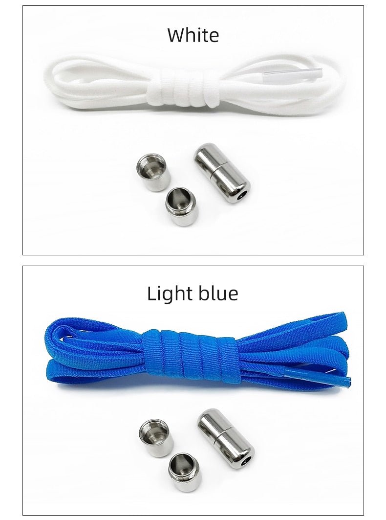 Elastic No Tie Semicircle Metal Lock Shoe Laces For Kids and Adult Sneakers and All Shoes image 22