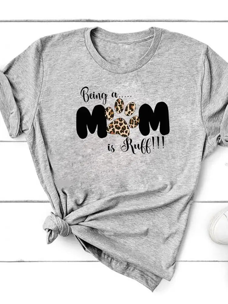 Paw Cat Dog Love Heart Graphic T-Shirt | Women‚Äôs Summer Fashion Short Sleeve Tee - ESL28114, XXL image