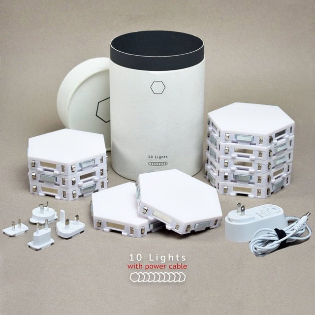Quantum LED Hexagonal Lamps | Touch Sensitive Modular Wall Decoration Lighting System - 10pcs image