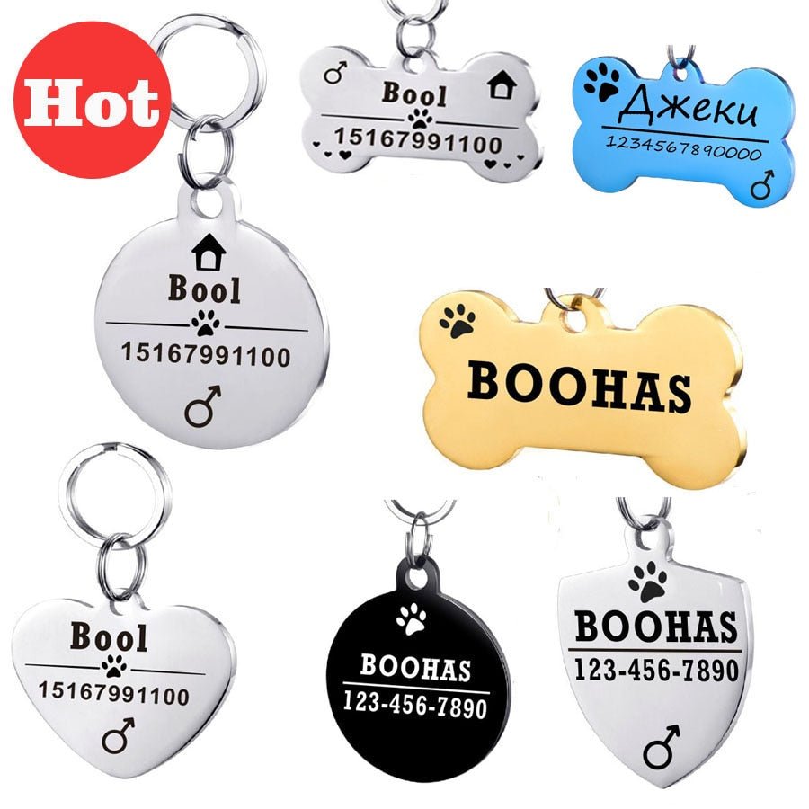 Stainless Steel Personalized Pet Tags for Cats and Dogs image 0