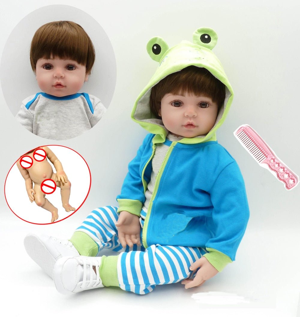 48CM Full Silicone Reborn Lifelike Super Toddler Baby Kid Toy Doll image 19