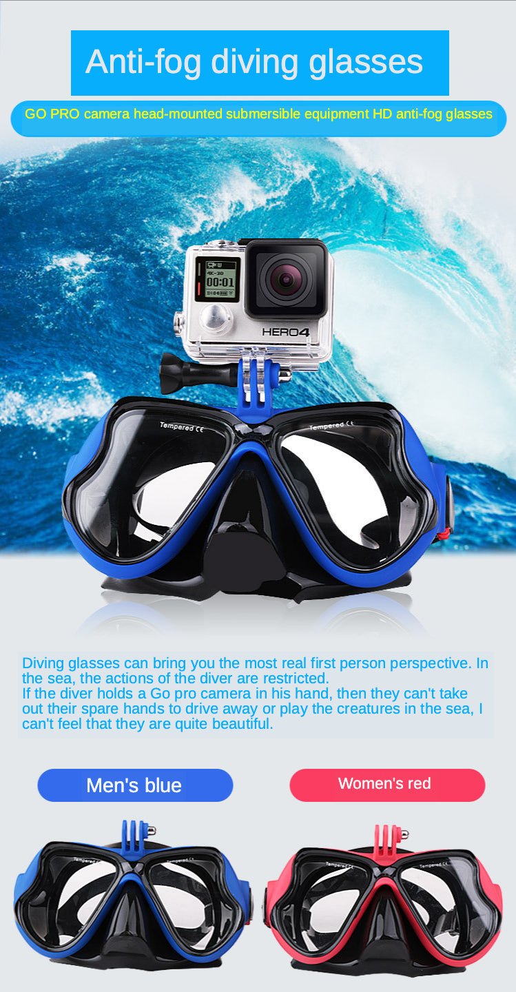 Diving Snorkeling Anti-fog swimming Goggles Camera Tube Mask Set image 18