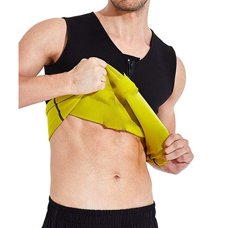 Men Neoprene Sauna Suit Hot Body Shaper Corset for Weight Loss with Zipper Waist Trainer Vest Tank Top Workout Shirt image 10