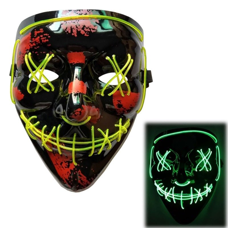 Halloween LED Purge Mascara Costume DJ Party Light Up Glow In Dark Masks image 3
