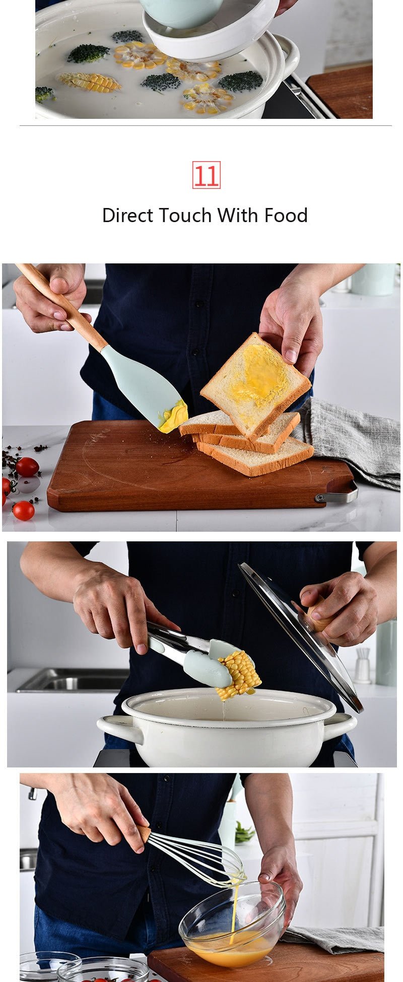 Heat Resistant Non-Stick Silicone Kitchenware Cooking Utensils Set With Storage Box Tools image 25