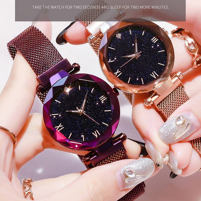 Luxury Women's Magnetic Starry Sky Quartz Wrist Watch Quartz image 14