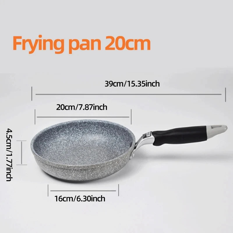 Durable Stone Frying Pan28/26/24/20cm Wok | Non-stick Pan Skillet Cauldron Induction Cooker Pans | Pancake Egg Gas Stove image 6