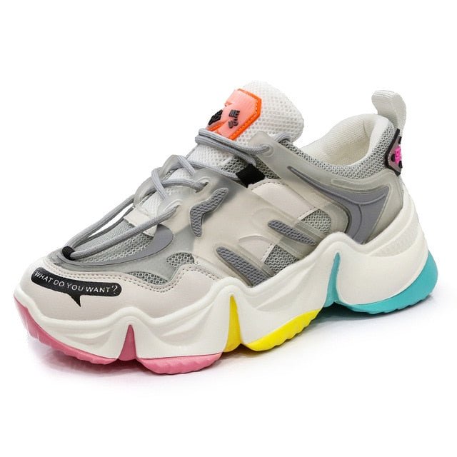 Women Vulcanize Breathable Rainbow Color Fashion Casual Sneakers image