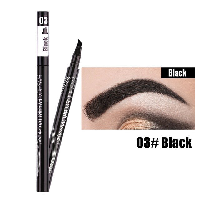 Waterproof Natural Eyebrow Pen Four-claw Eye Brow Tint Makeup three Colors Eyebrow Pencil Brown Black Grey Brush Cosmetics - 3 image