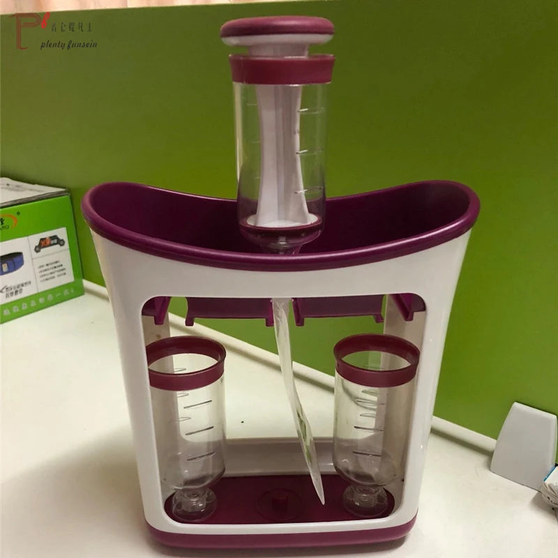 Baby Food Squeeze Station Set | Easy Fruit Puree Maker & Storage Organizer for Kids image 22