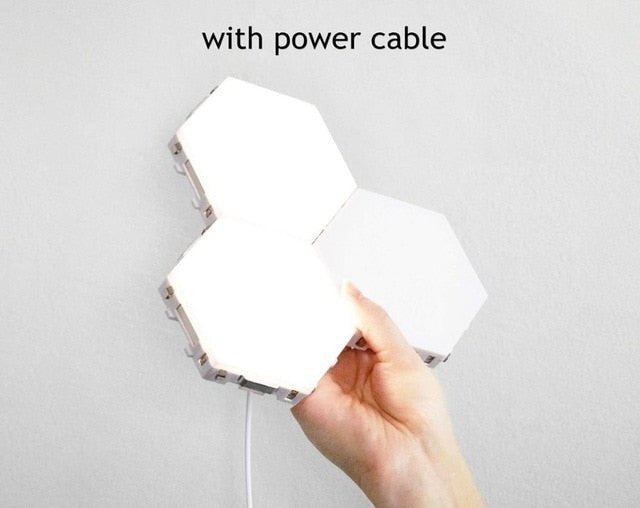Quantum LED Hexagonal Lamps | Touch Sensitive Modular Wall Decoration Lighting System - 3pcs image