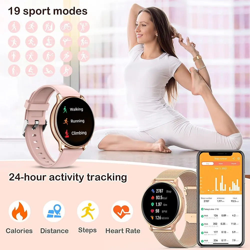 IP68 Bluetooth Call Smart Watch | Women Custom Dial Watches | Men Sport Fitness Tracker Heart Rate Smartwatch For Android IOS image 4