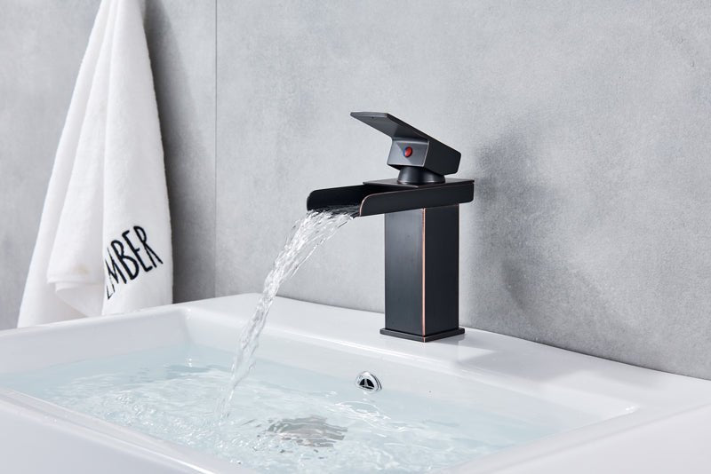 Deck Mount Waterfall Bathroom Faucet Vanity Vessel Sink Mixer Tap Cold Hot Water Tap image 5