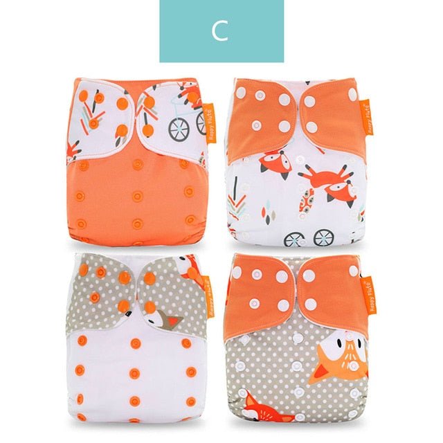 Happyflute Reusable and Washable Eco-Friendly Cloth Nappy Baby Diapers 4pc/set image 29
