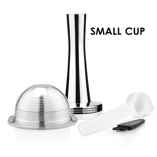 Stainless Steel Refillable Reusable Coffee Capsule Pod Set For Nespresso Vertuo Plus /Vertuoline GCA1 /Delonghi ENV135 image