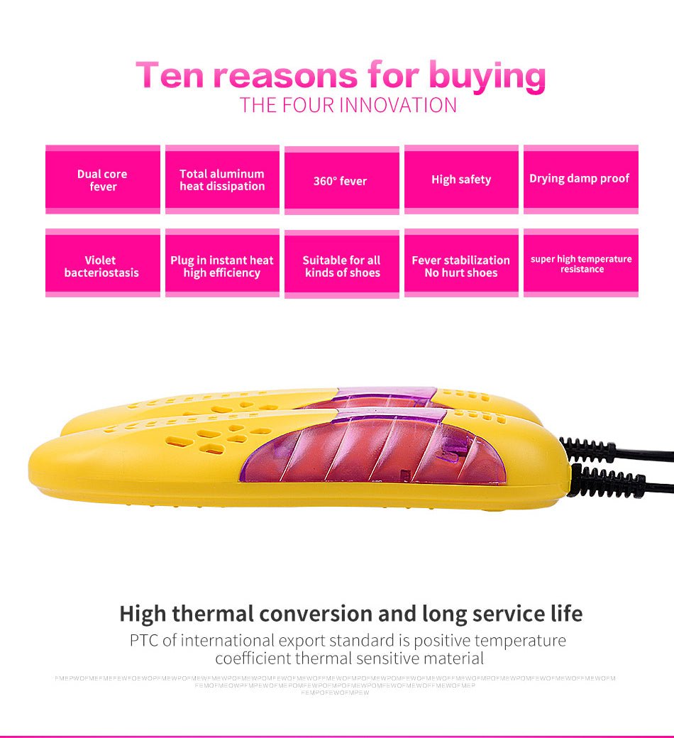 Race Car Shape Violet Light Shoe Dryer Foot Protector Boot Odor Deodorant Dehumidify Device Shoes Drier Heater image 3