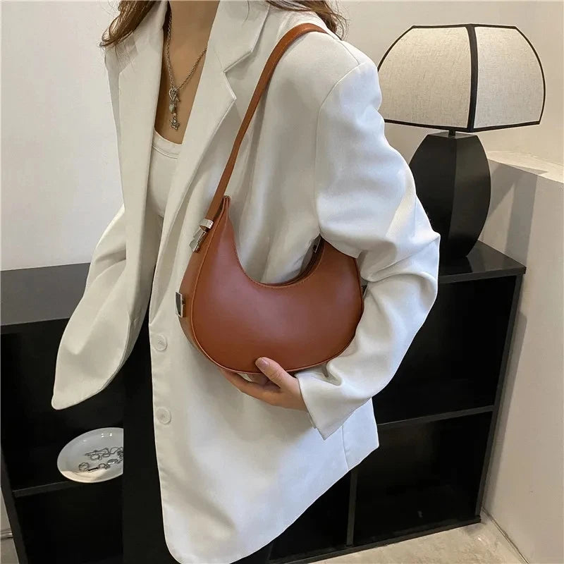 Luxury Underarm Tote Bags for Women ‚Äì Half Moon Hobo Bag, PU Leather Shoulder Bag & Clutch Purse image 4