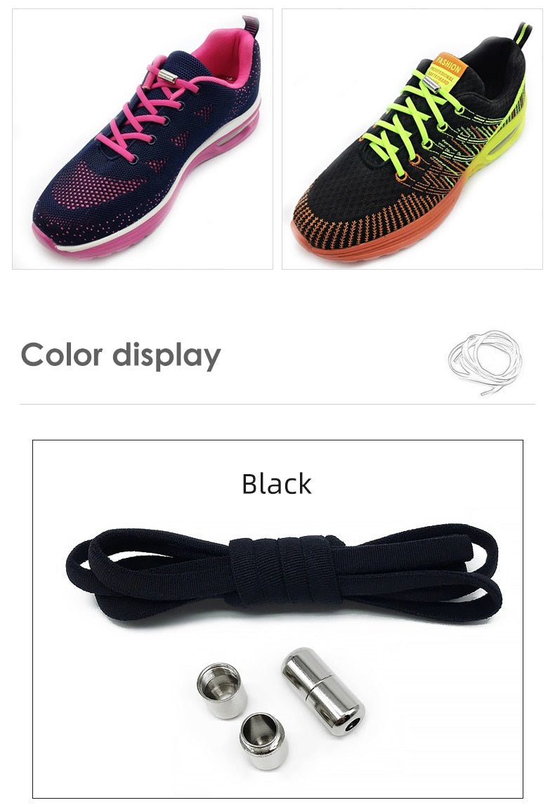 Elastic No Tie Semicircle Metal Lock Shoe Laces For Kids and Adult Sneakers and All Shoes image 4