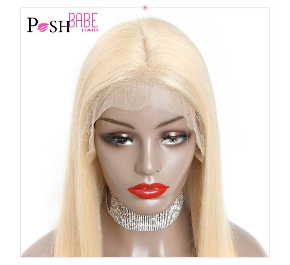 Honey Blonde Color Remy Brazilian Straight Lace Front Human Hair image 13