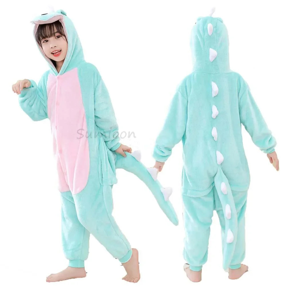 Kigurumi Children‚Äôs Animal Pajamas | Unicorn, Panda, Cat Winter Flannel Pajamas image
