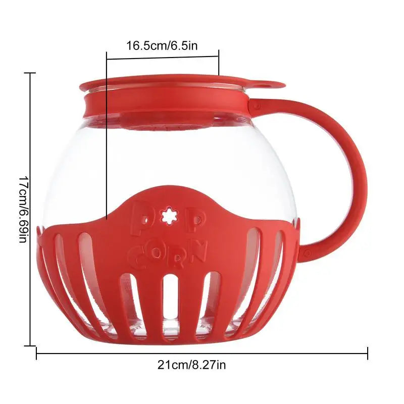 High Boron Glass Popcorn Maker Jar 2.13L | Homemade Microwave Popcorn Air | Popcorn Popper Snack | Popcorn Self-Popping Kettle image 5