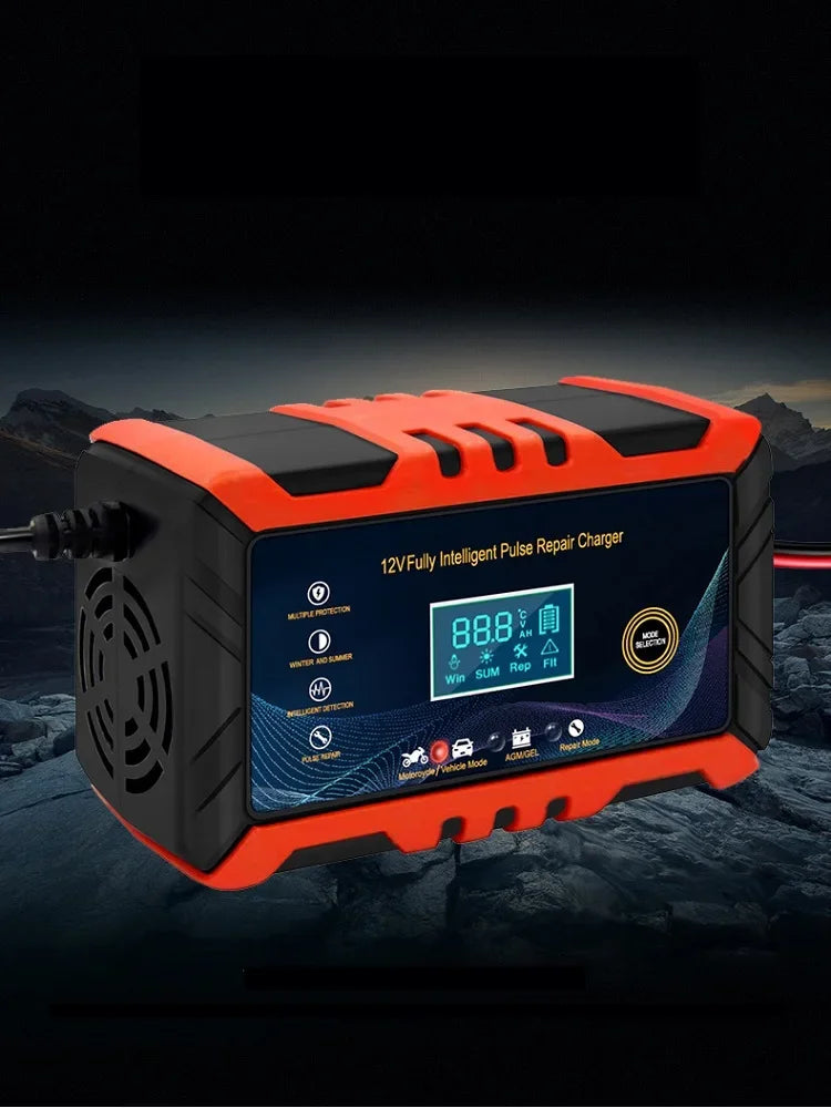 Car Battery Charger Intelligent Pulse Repair LCD Display 12V Car Battery Motorcycle Battery Charging Battery Repair Charger image 6