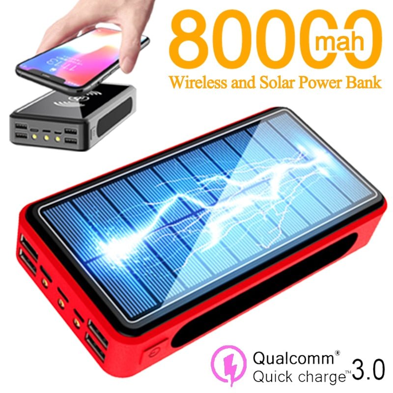 80000 mAh Waterproof Polymer Solar Power Bank Battery Charger image 13
