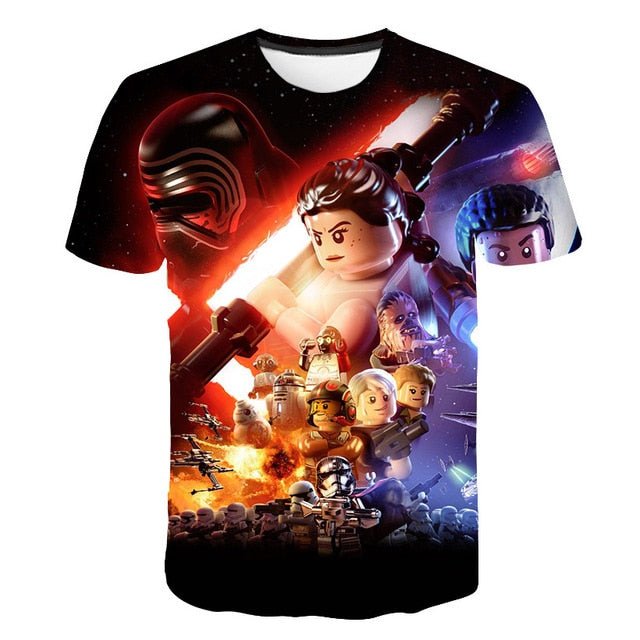 New Novelty 3D Printed Kids Compression Tee-shirt image