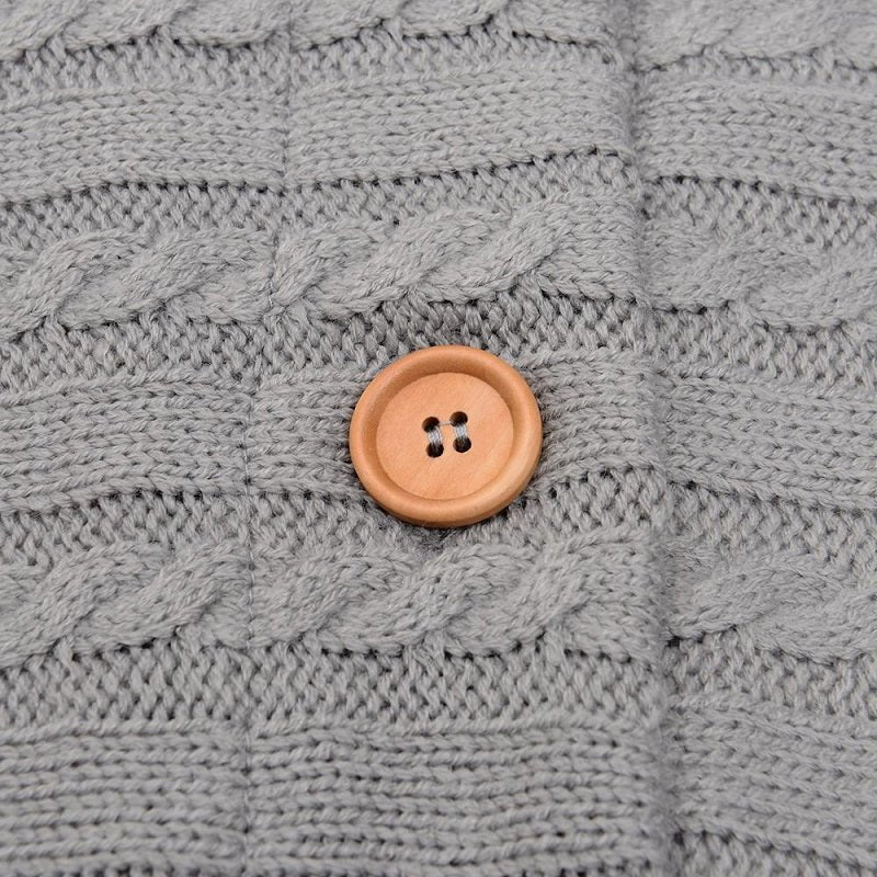 Newborn Baby Winter Warm Sleeping Bag ‚Äì Infant Button Knit Swaddle Wrap & Toddler Blanket Stroller Wrap image 17