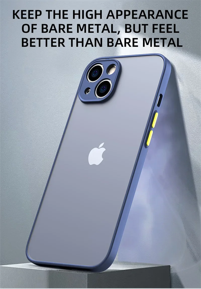 Shockproof Thin Matte Case For iPhone 15 14 13 12 11 Pro Max XR XS X 8 Plus Mini Silicone Bumper Clear Hard PC Protective Cover image 13