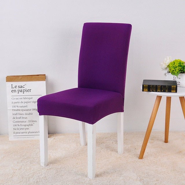 Spandex Desk Chair Seat Slipcovers - Purple, universal sizes image