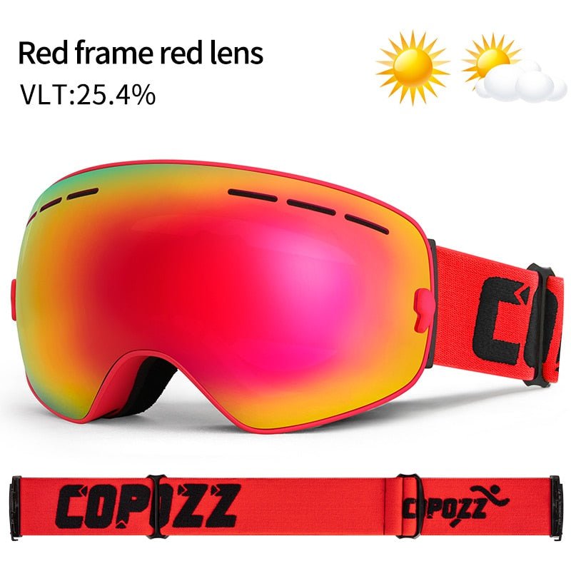 COPOZZ Anti Fog Snowboard Ski Goggles Mask image
