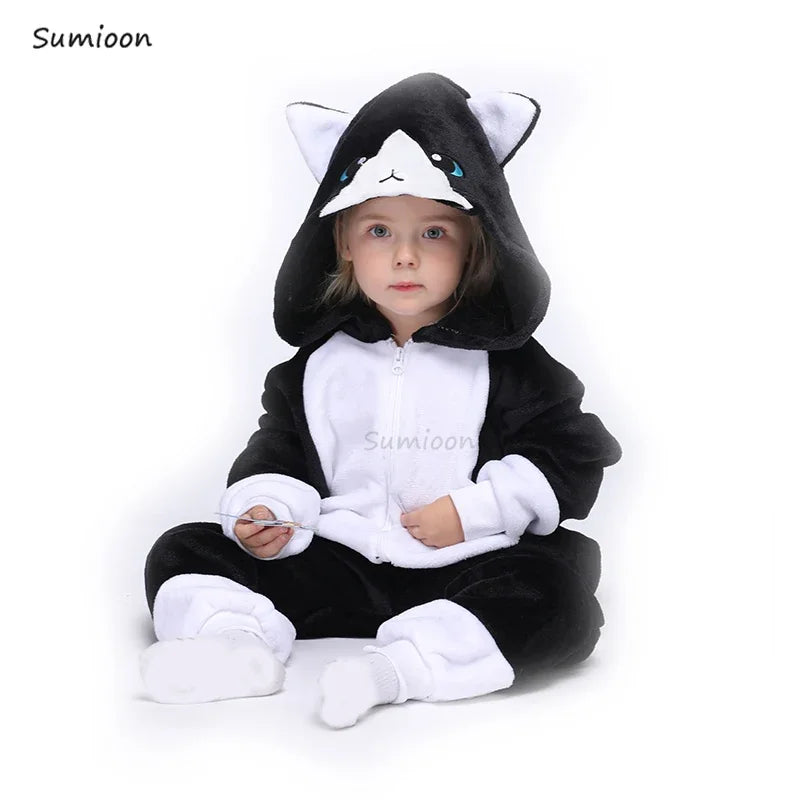 Kigurumi Children‚Äôs Animal Pajamas | Unicorn, Panda, Cat Winter Flannel Pajamas image 5