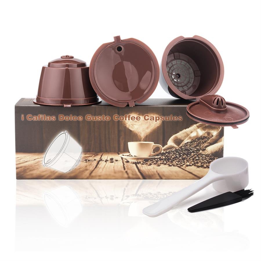 icafilas Reusable Dolce Gusto Capsule Silicone Cover Dolci Gusto Coffee Machine Refillable STAINLESS STEEL Plastic Coffee Pod - plastice 2 image