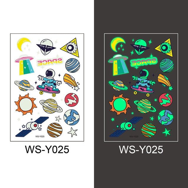 Luminous Temporary Fake Tattoos Glow Paste Mermaid Tattoo Stickers for Children Body Art - NO.5 image