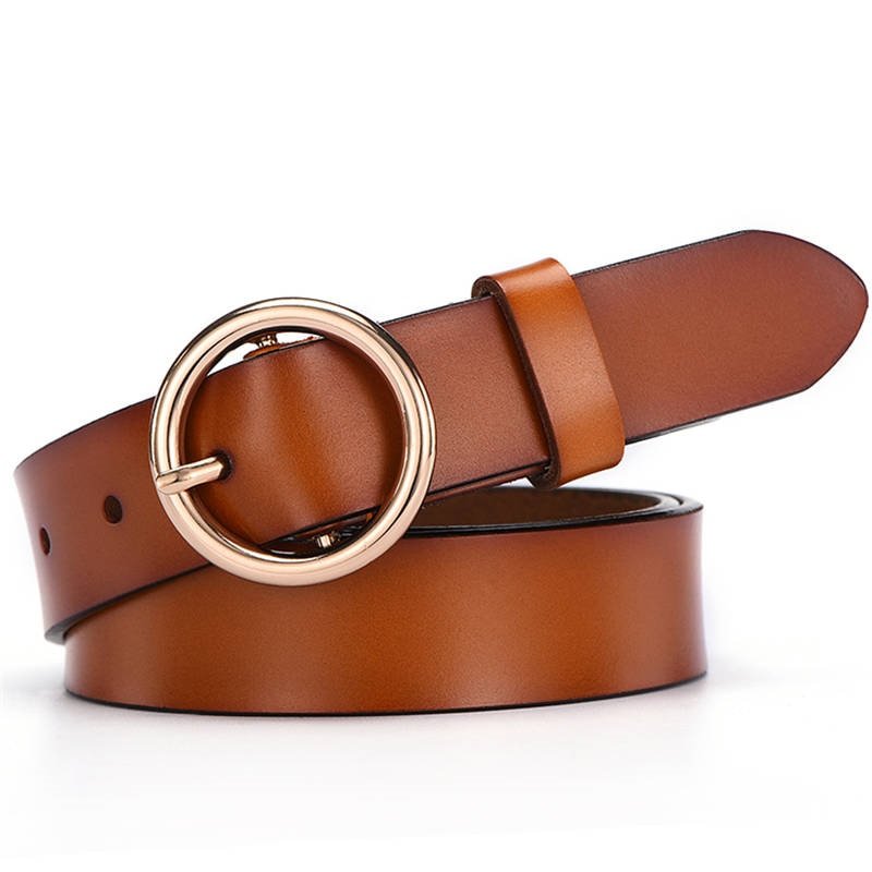 NO.ONEPAUL Female Gold Buckle Jeans Belts | New Circle Pin Buckles Belt image 13