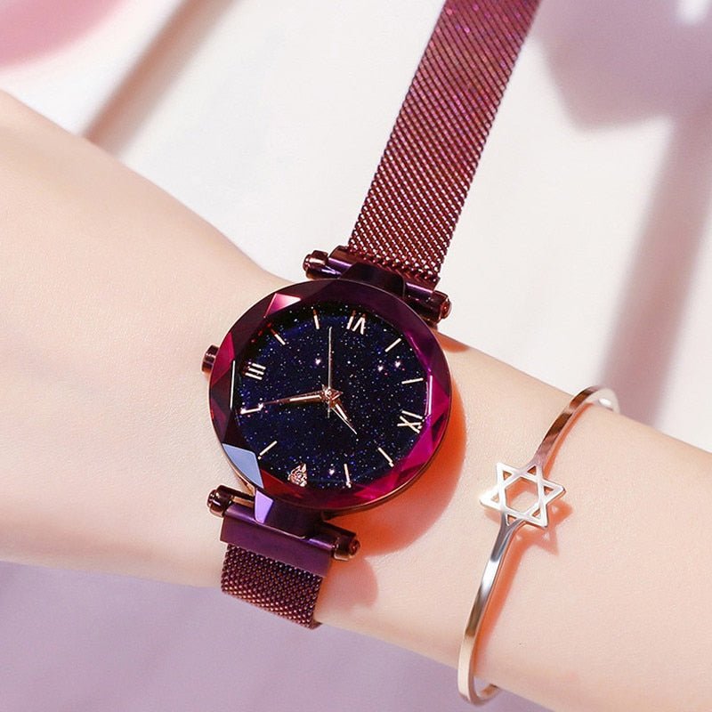 Luxury Women's Magnetic Starry Sky Quartz Wrist Watch Quartz image 12